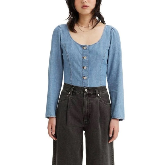 Levi's Women's Daryn Corset Long Sleeve Blouse - Picture 2 of 6